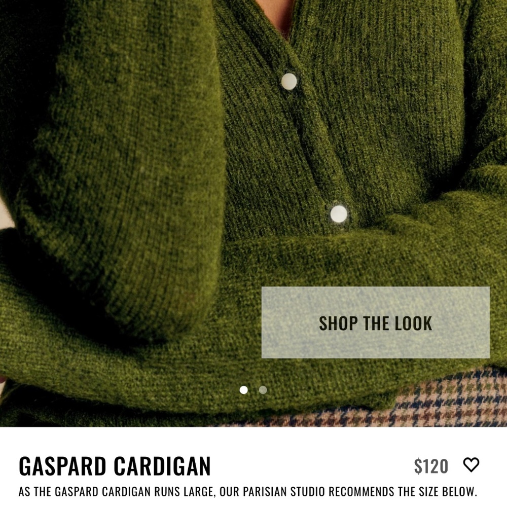 Sezane Gaspard Cardigan Perfect Green - Size M - Picture 2 of 4